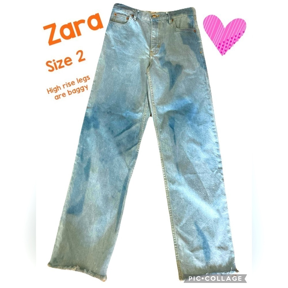 Zara jeans the new daddy high rise size 2 baggier legs - Picture 3 of 7